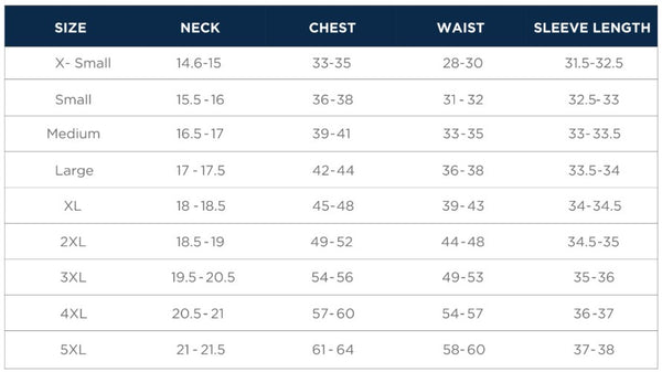 Size Chart for Coastline Epic Comfort Recycled Polo - Concrete