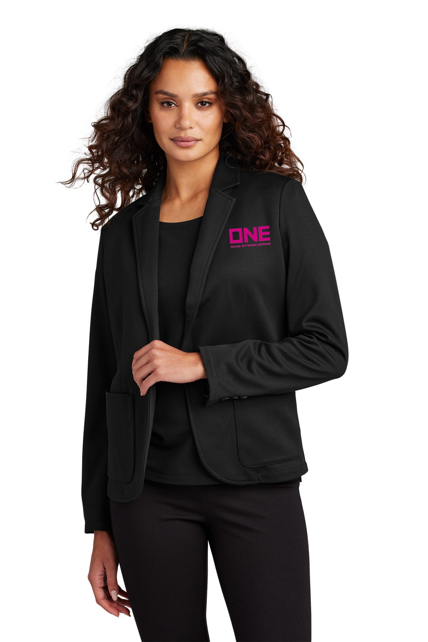Mercer+Mettle Women Relaxed Knit Blazer - Deep Black