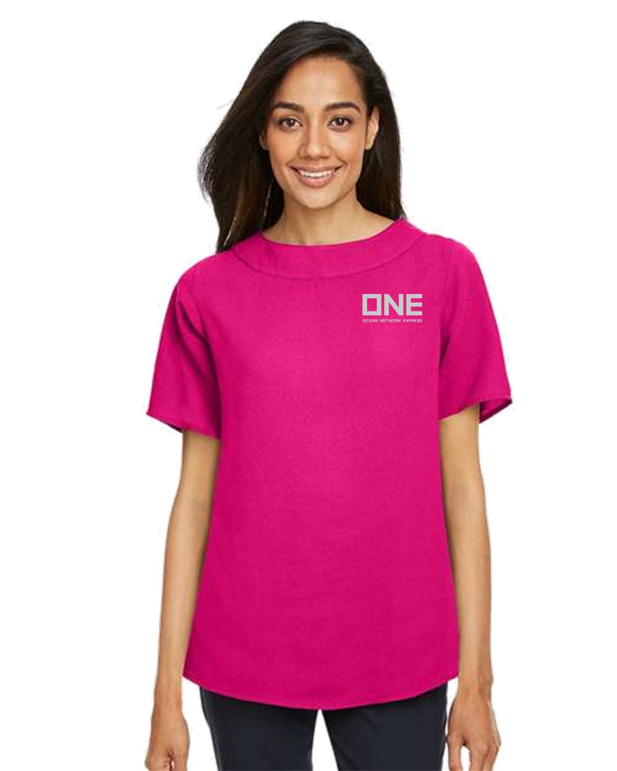 Perfect Fit Boat-Neck Blouse - Crown Raspberry