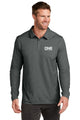 Travis Mathew Oceanside Heather Long Sleeve Polo - Black Heather