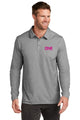 Travis Mathew Oceanside Heather Long Sleeve Polo - Quiet Shade Grey