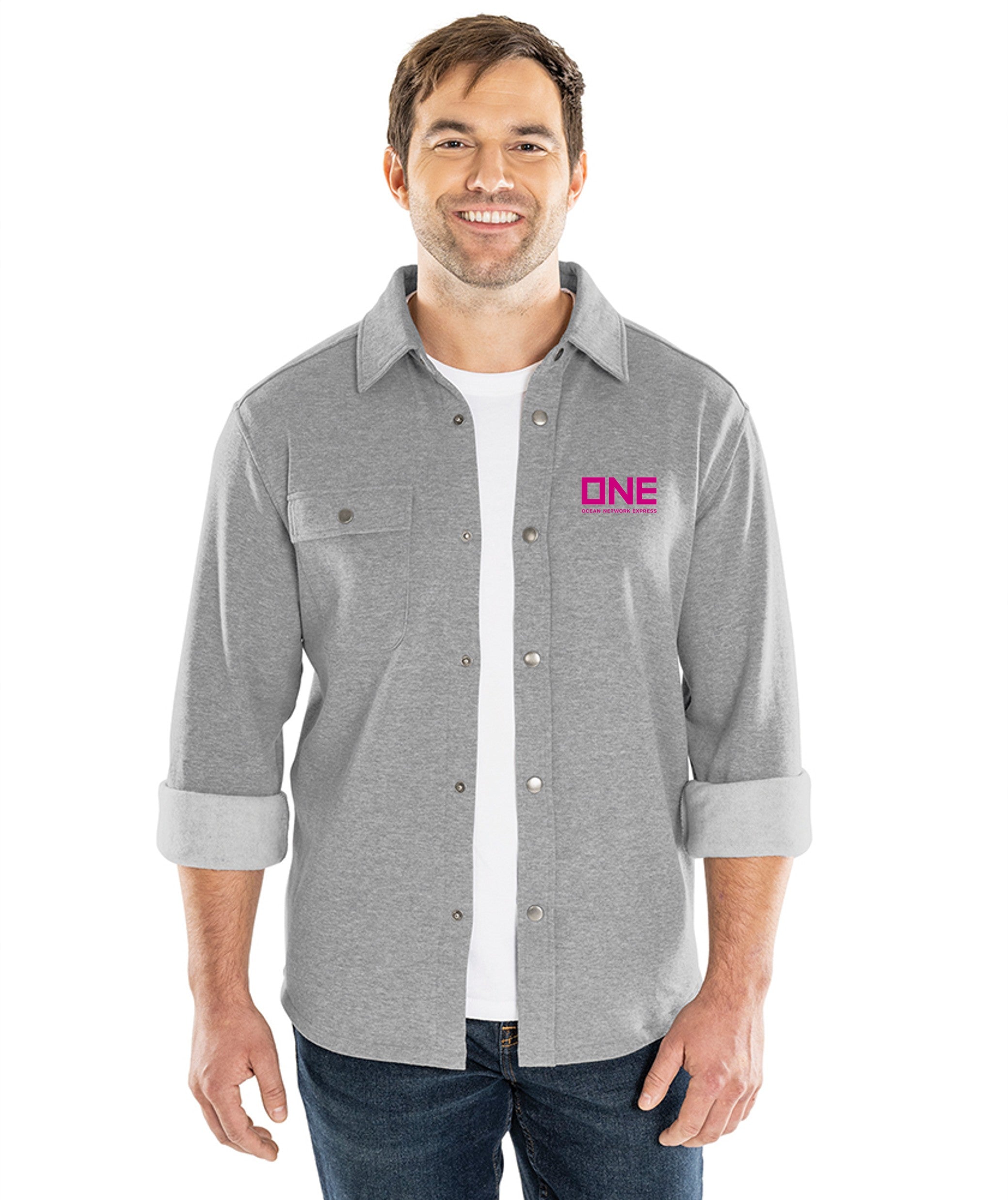 Hyannis Snap Shacket - Heather Grey