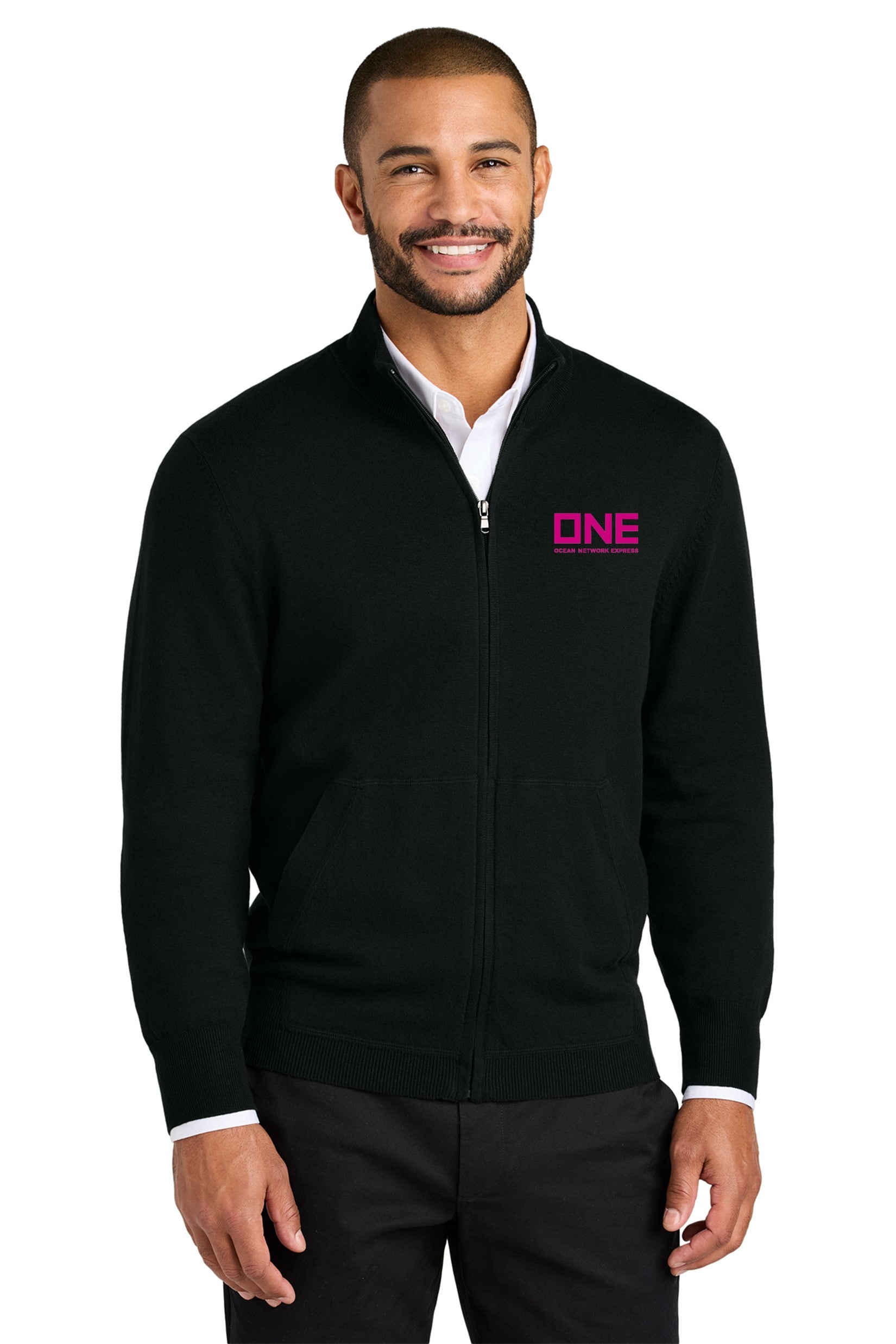 Port Authority Easy Care Full-Zip Sweater - Deep Black