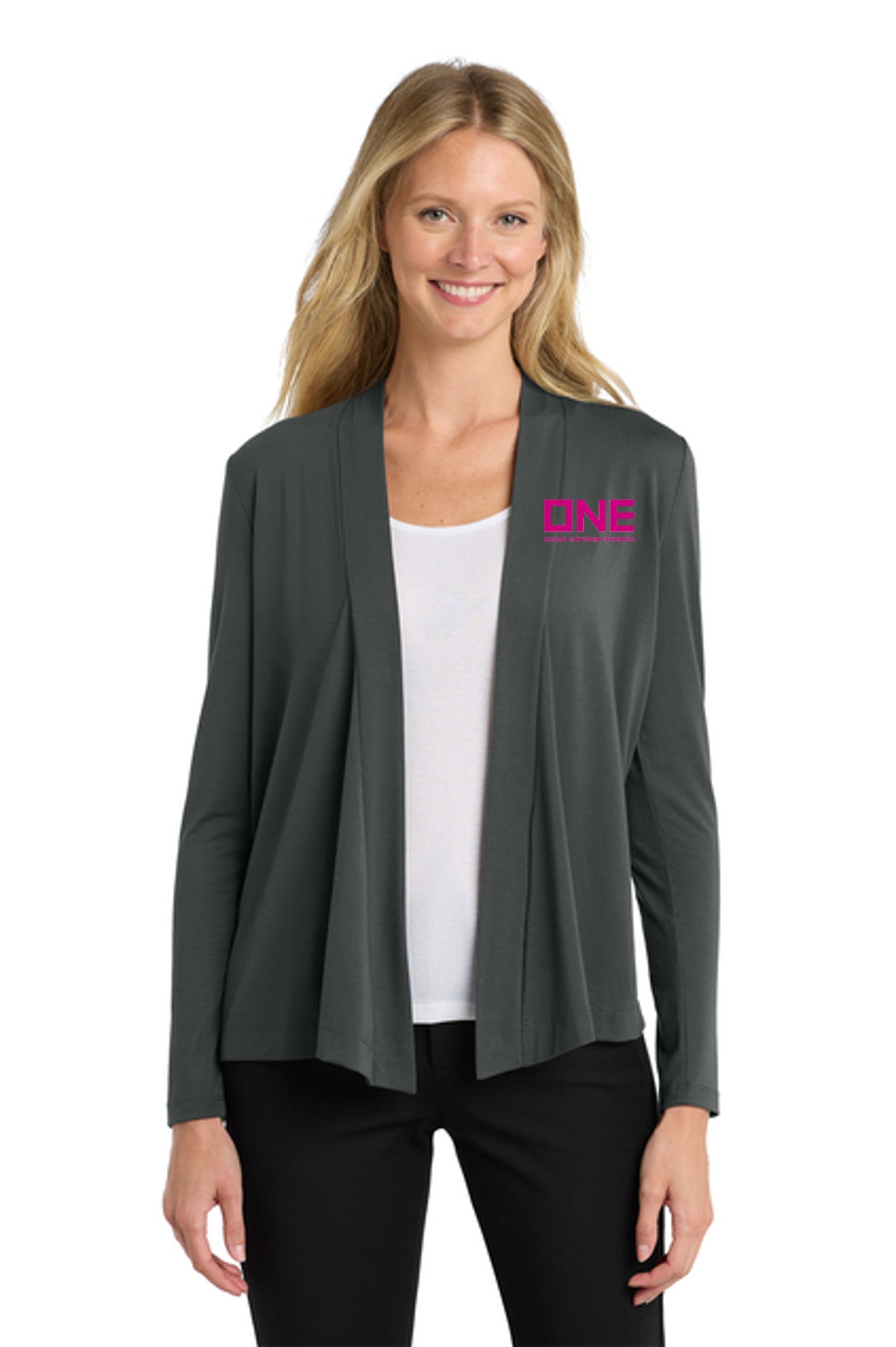 Port Authority Ladies' Concept Open Cardigan - Grey Smoke