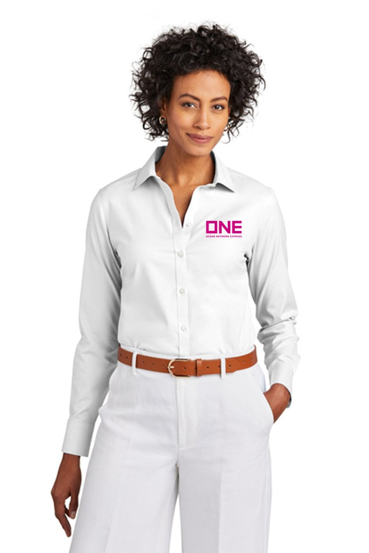 Brooks Brothers Wrinkle-Free Stretch Pinpoint Shirt - White