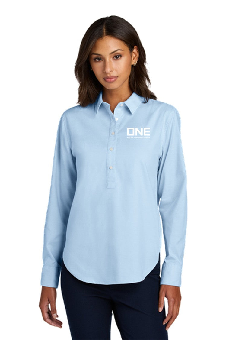 Mercer+Mettle Long Sleeve Modern Oxford Shirt - Light Blue