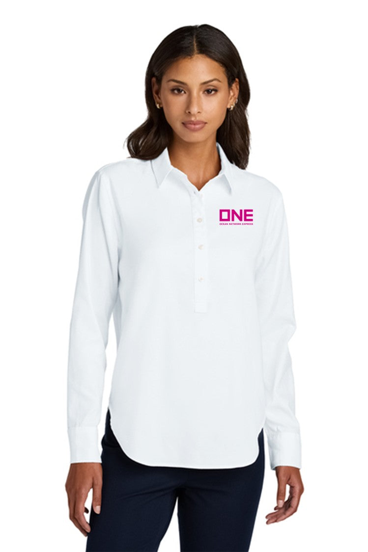Mercer+Mettle Long Sleeve Modern Oxford Shirt - White