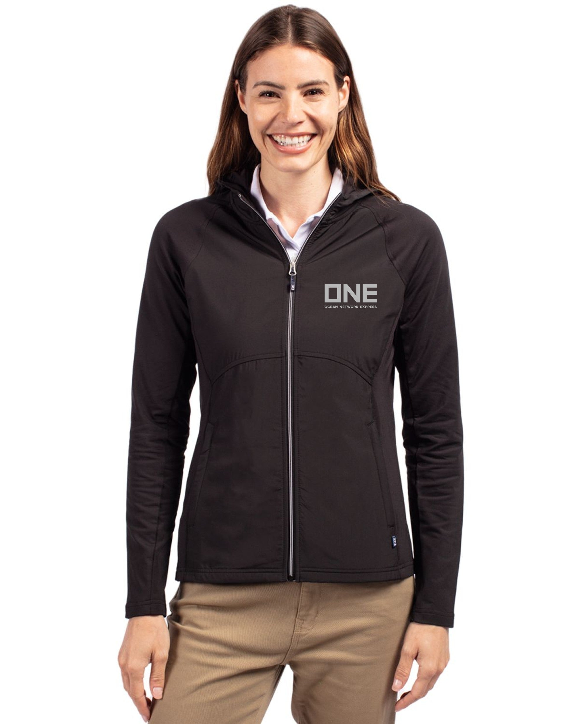 Cutter & Buck Adapt Eco Knit Hybrid Recycled Full Zip Jacket - Black