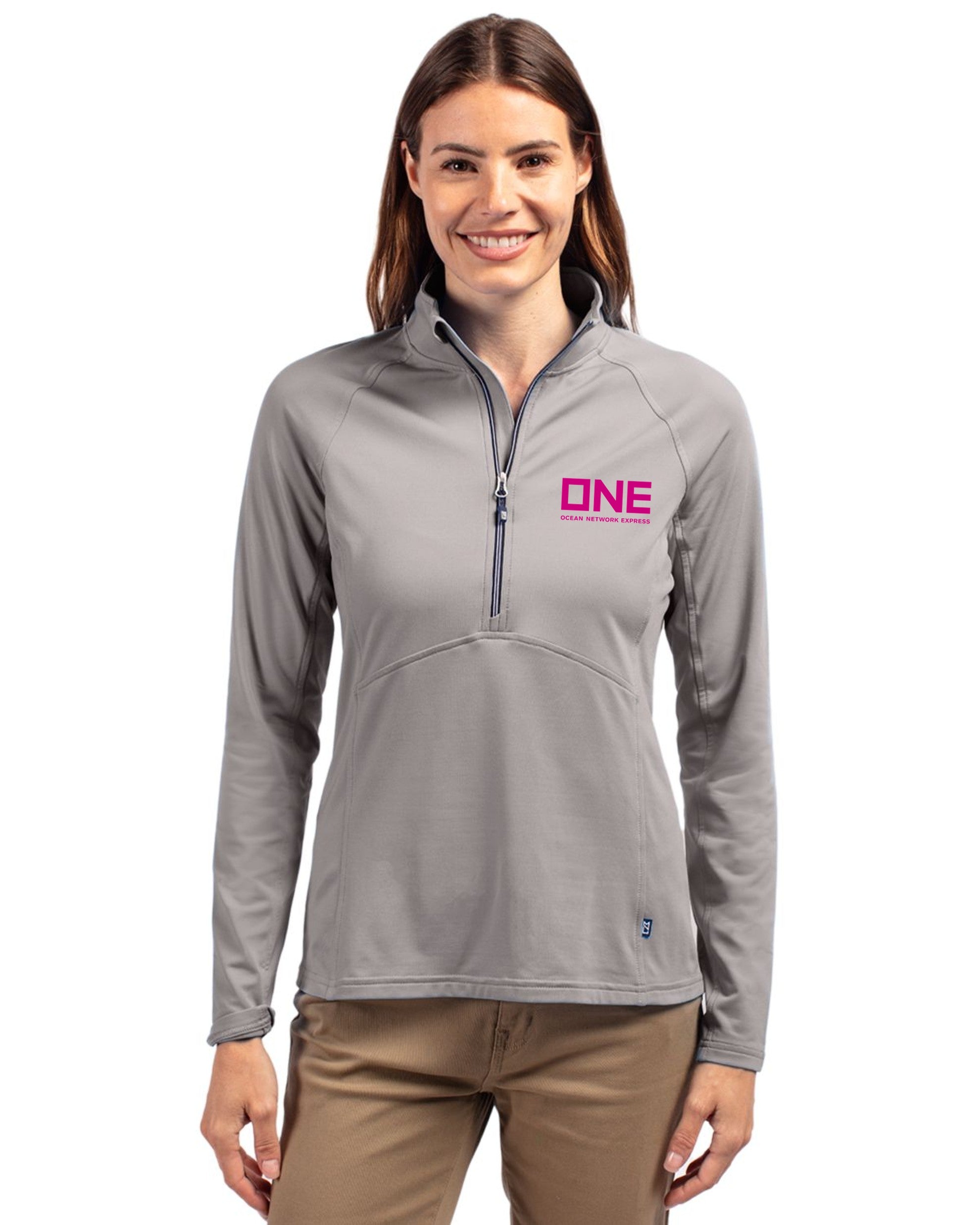 Cutter & Buck Adapt Eco Knit Hybrid Recycled 1/4 Zip - Polished