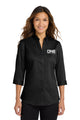 Port Authority 3/4 Sleeve SuperPro Twill Shirt - Black