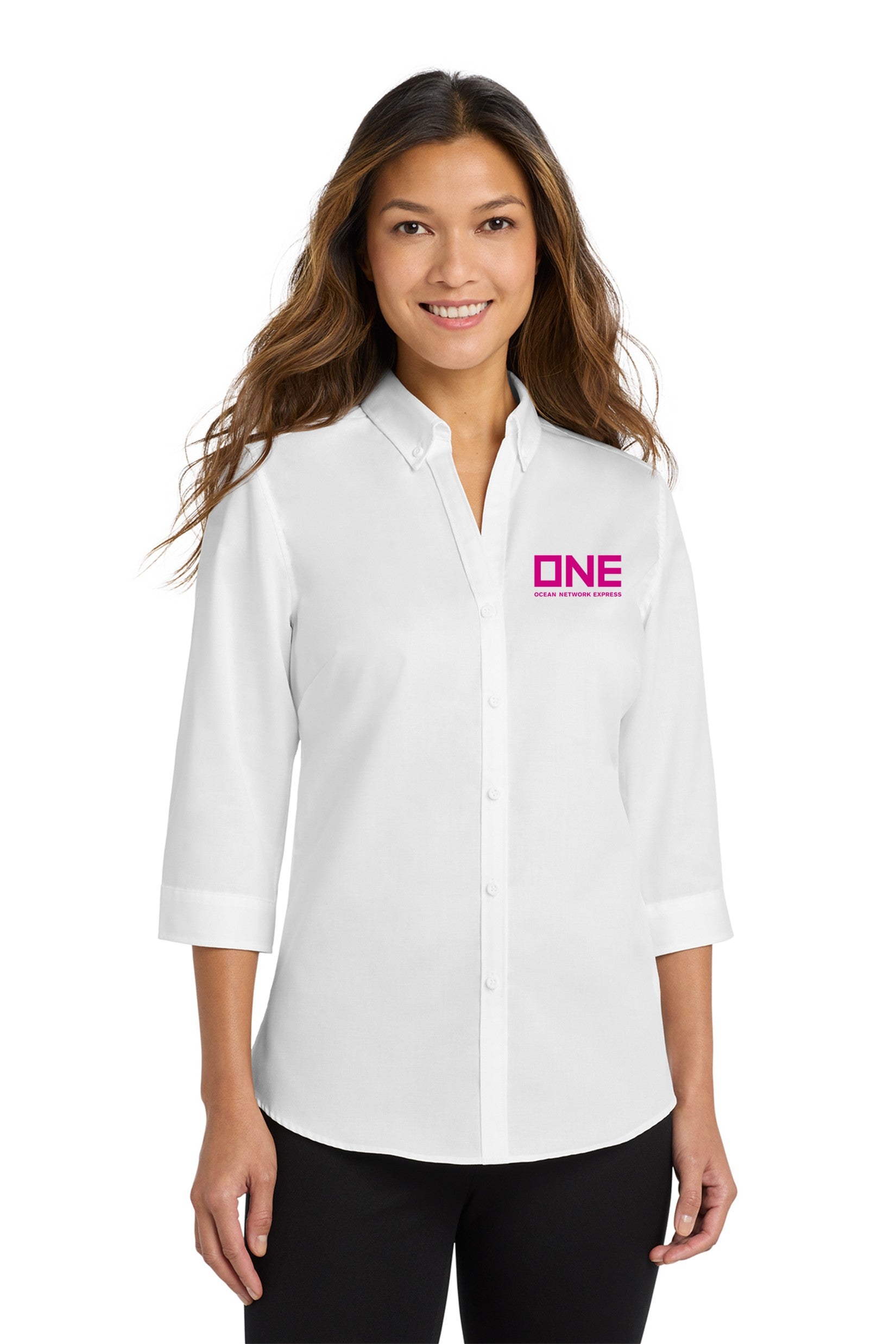 Port Authority 3/4 Sleeve SuperPro Twill Shirt - White 1