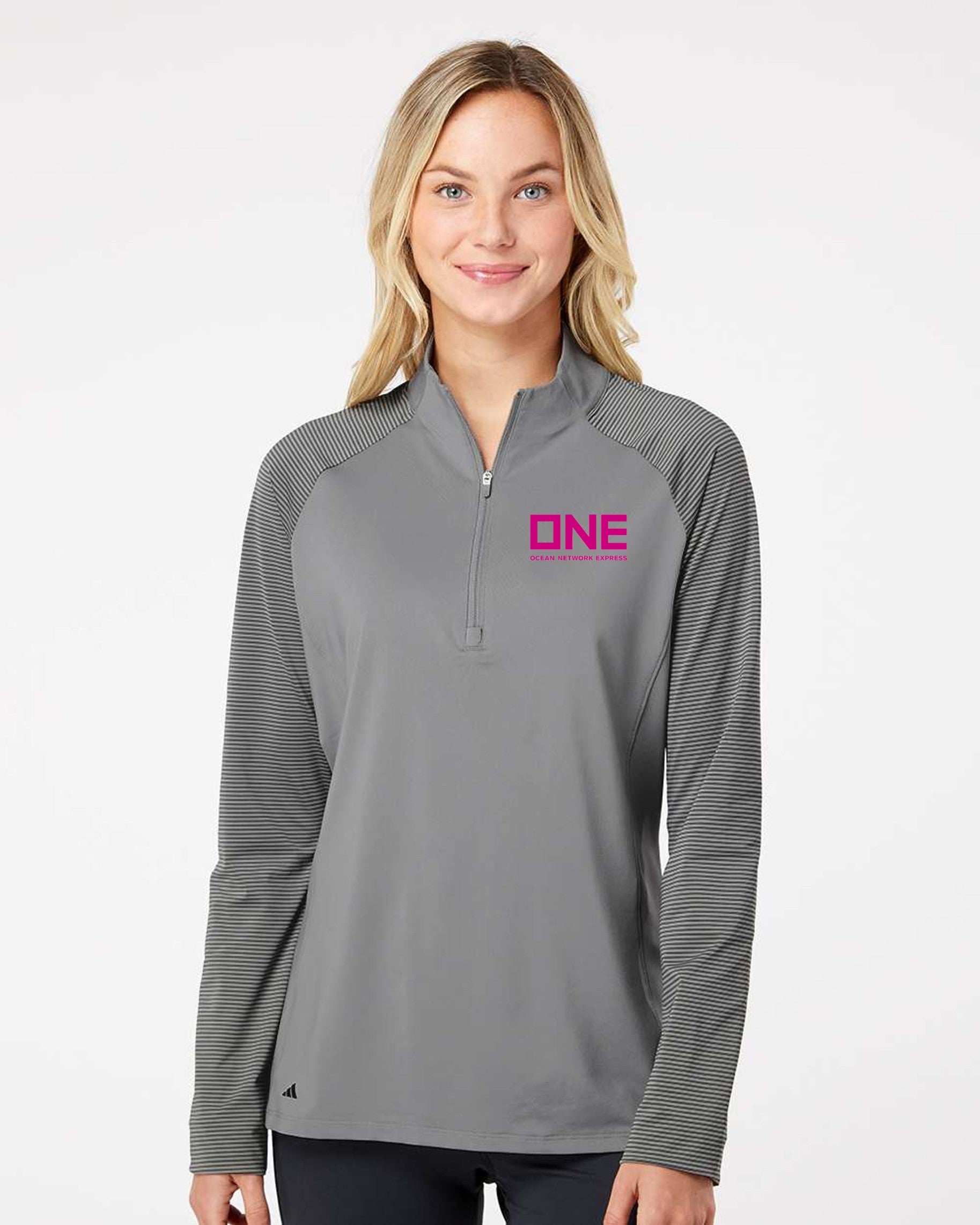 Adidas Shoulder Stripe Quarter Zip - Grey Three