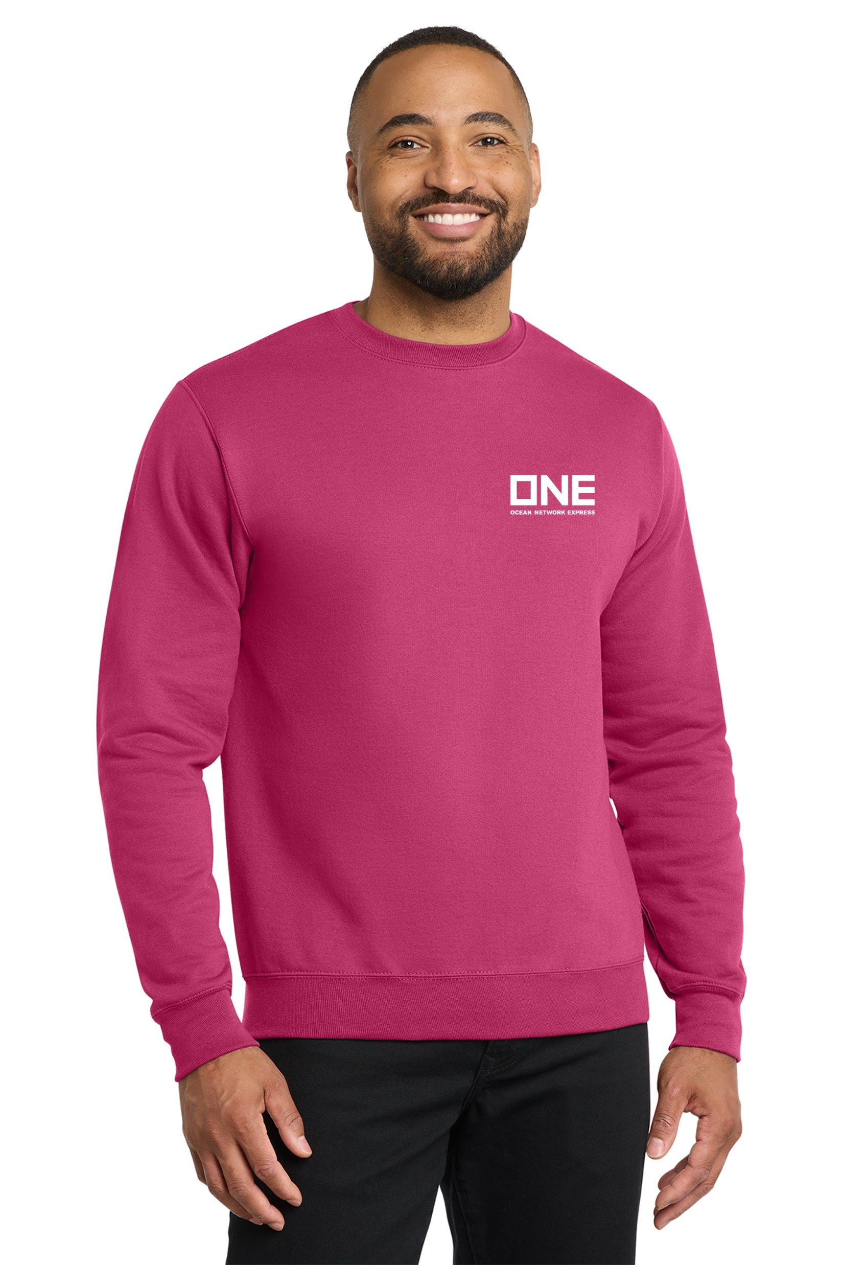 Unisex Port & Co Crewneck Fleece - Magenta