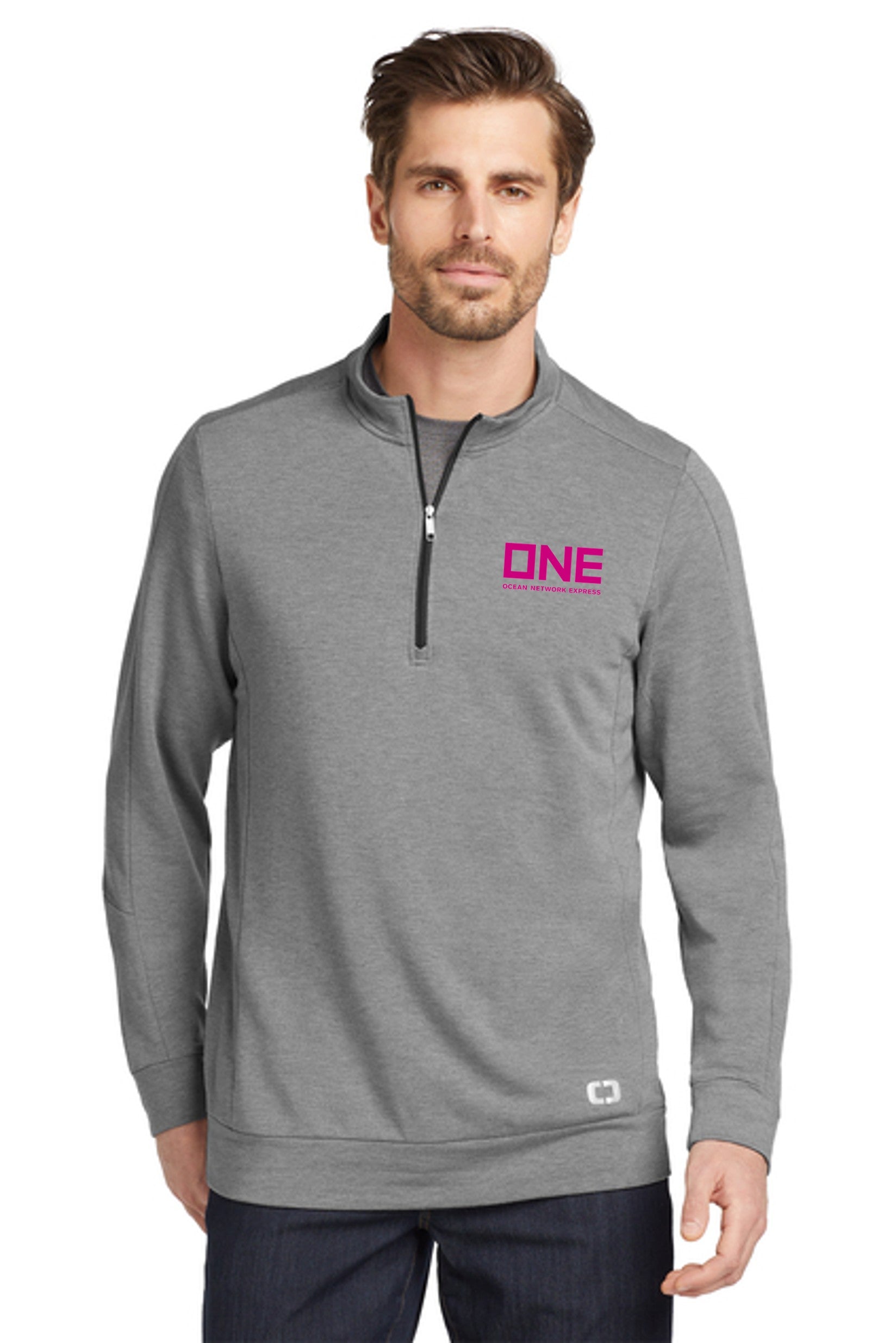OGIO Luuma Half Zip - Blacktop - Petrol Grey Heather