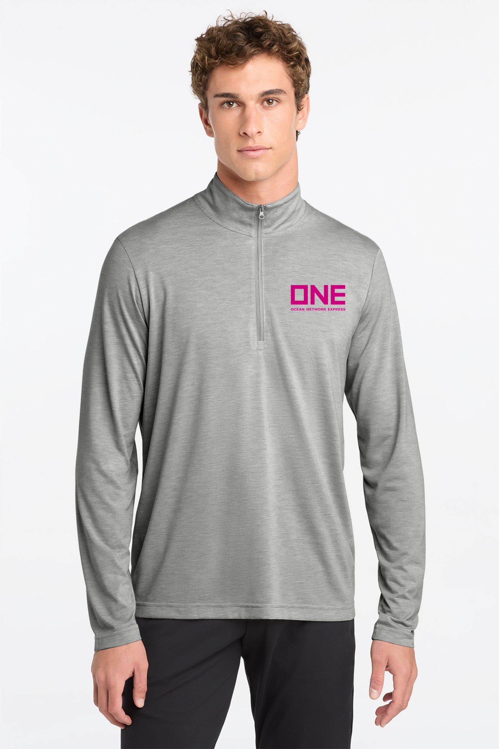 Lightweight Tri-Blend 1/4 Zip - Light Grey Heather