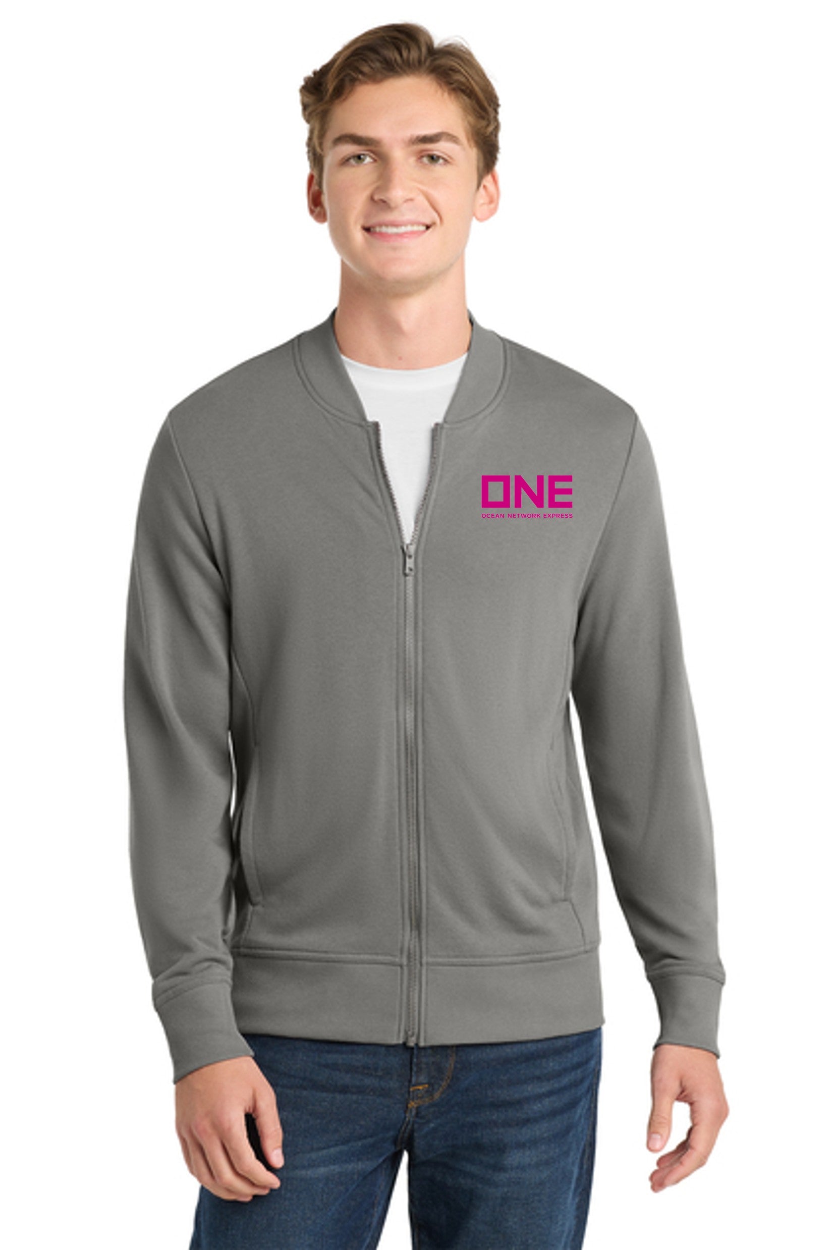 Lightweight French Terry Bomber - Grey Concrete