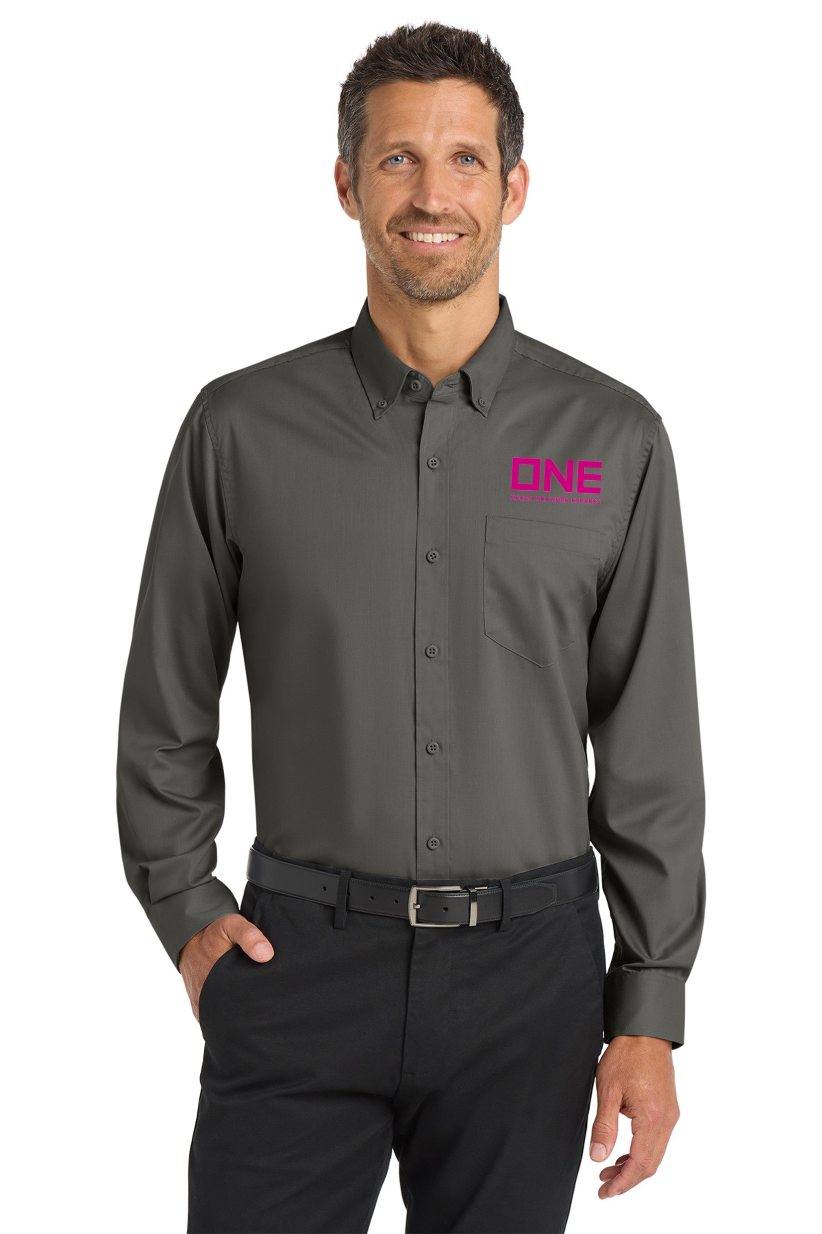 Port Authority Tall SuperPro Twill Shirt - Storm Grey