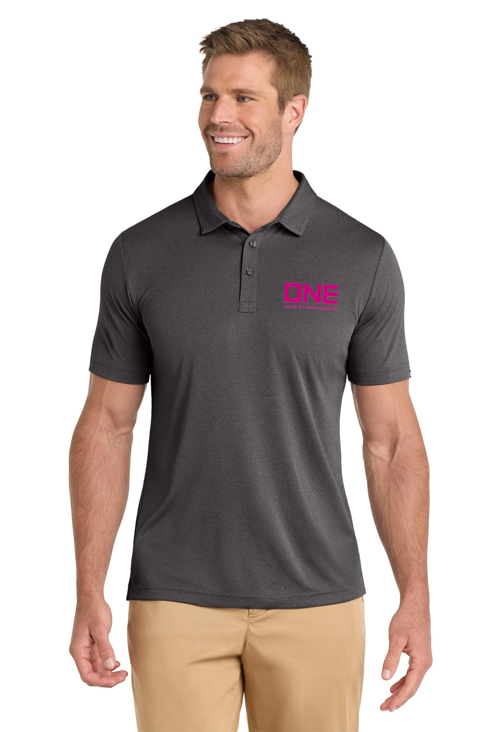 TravisMathew Coto Performance Polo - Quiet Shade Grey Heather/Black