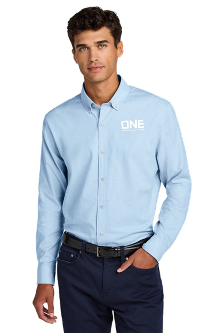 Mercer+Mettle Long Sleeve Modern Oxford Shirt - Light Blue