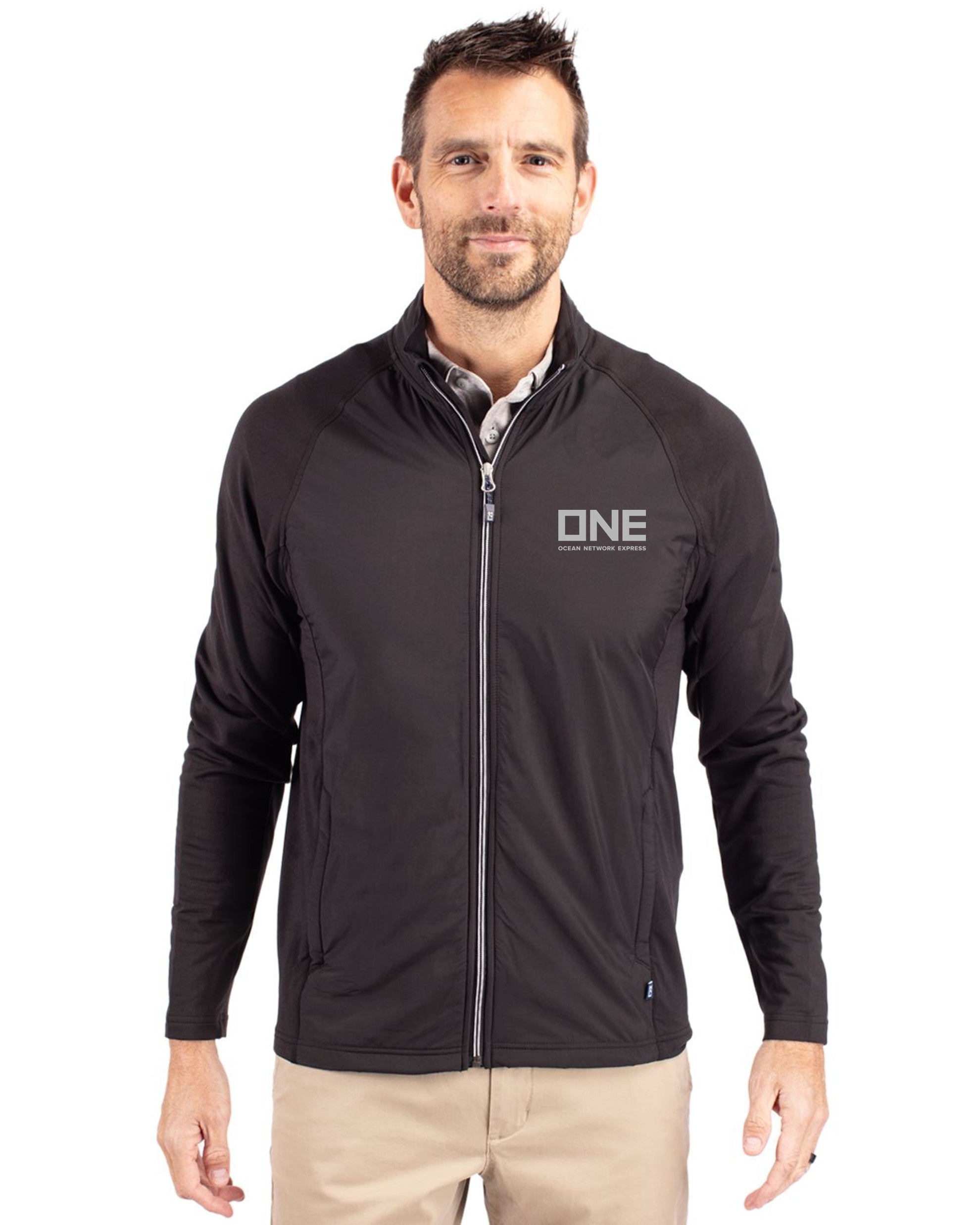 Cutter & Buck Adapt Eco Knit Hybrid Recycled Full Zip Jacket -  Black