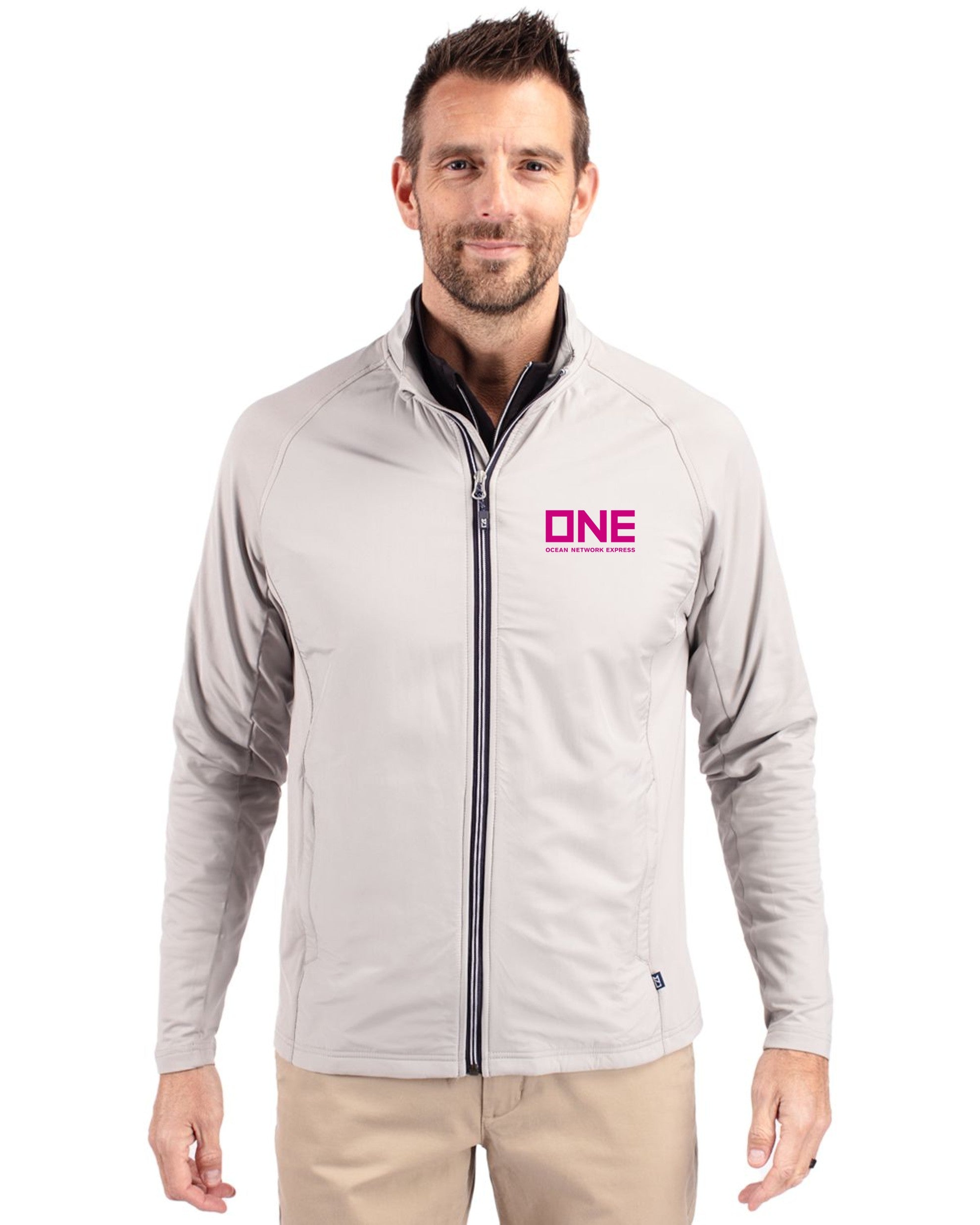 Cutter & Buck Adapt Eco Knit Hybrid Recycled Full Zip Jacket -  Polished