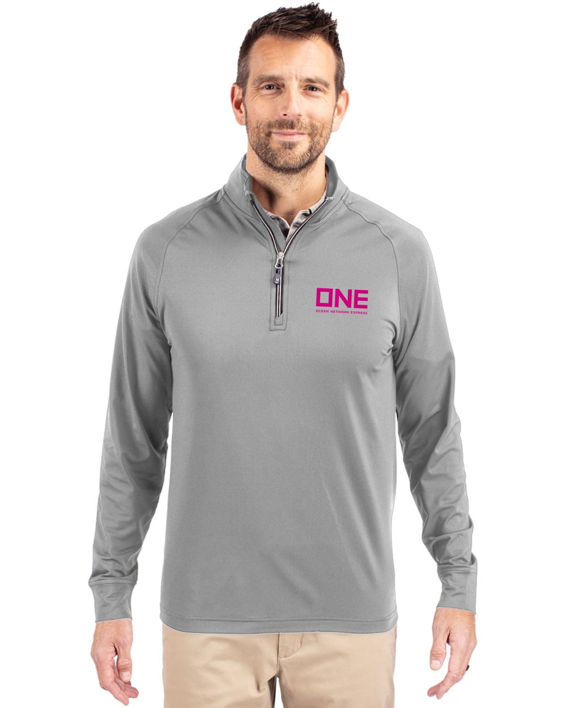 Cutter & Buck Adapt Eco Knit Hybrid Recycled 1/4 Zip - Polished