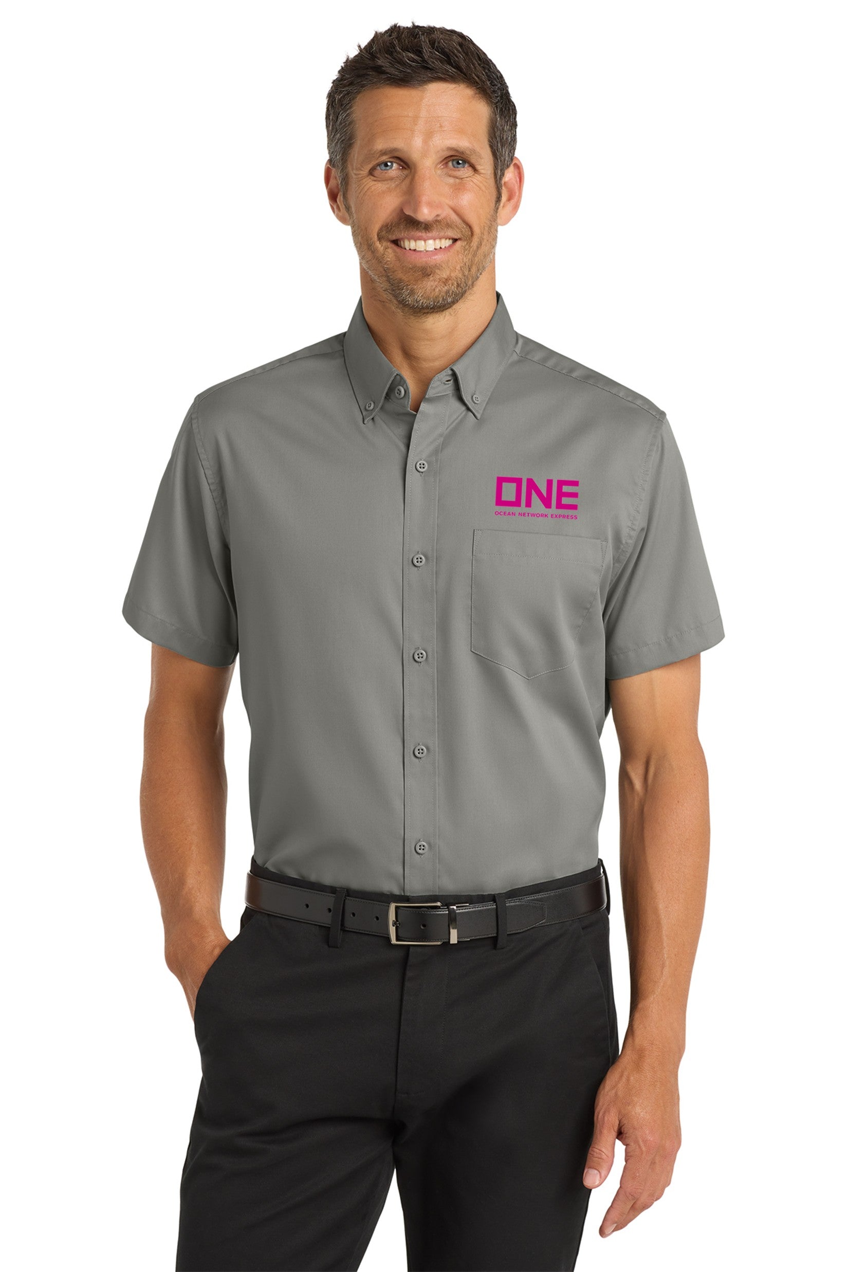 Port Authority Short Sleeve SuperPro Twill Shirt - Monument Grey