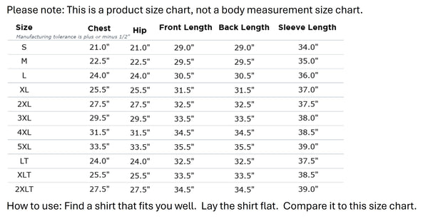 Size Chart for Influencer Woven Shirt - Iron Blue/Gray