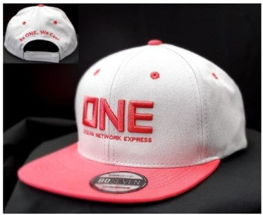 Flatbill Baseball Cap - Grey/Magenta 1