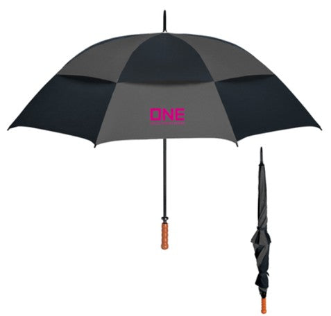 68" Arc Windproof Vented Umbrella - Pewter/Grey