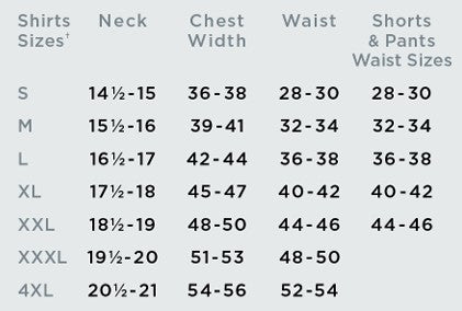 Size Chart for Perry Ellis Classic Polo - Smoked Pearl